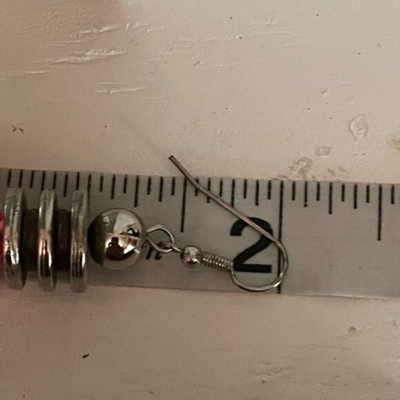 Pam’s Pink Parlor 2” silver tone pink crystal dangle earrings - Picture 4 of 7